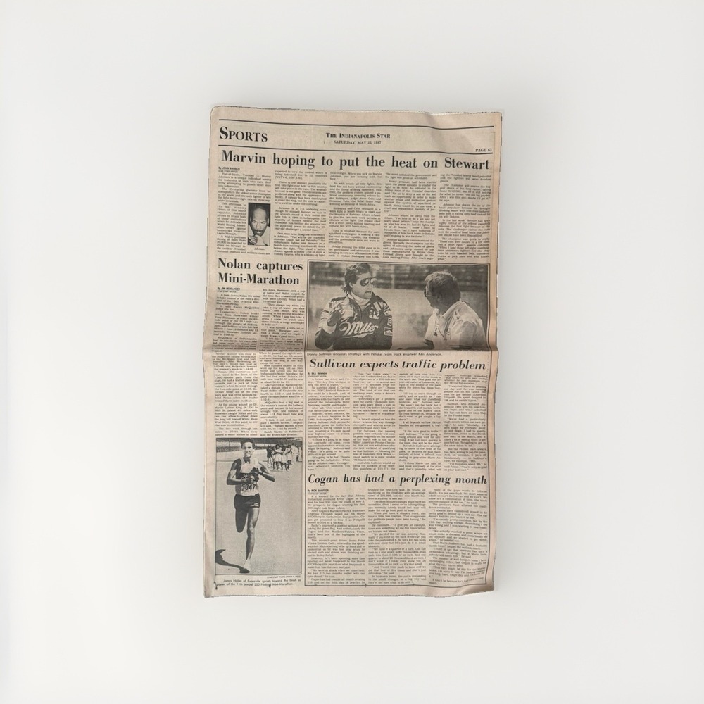 The Indianapolis Star Newspaper Sports Section - Saturday, May 23, 1987 Stewart